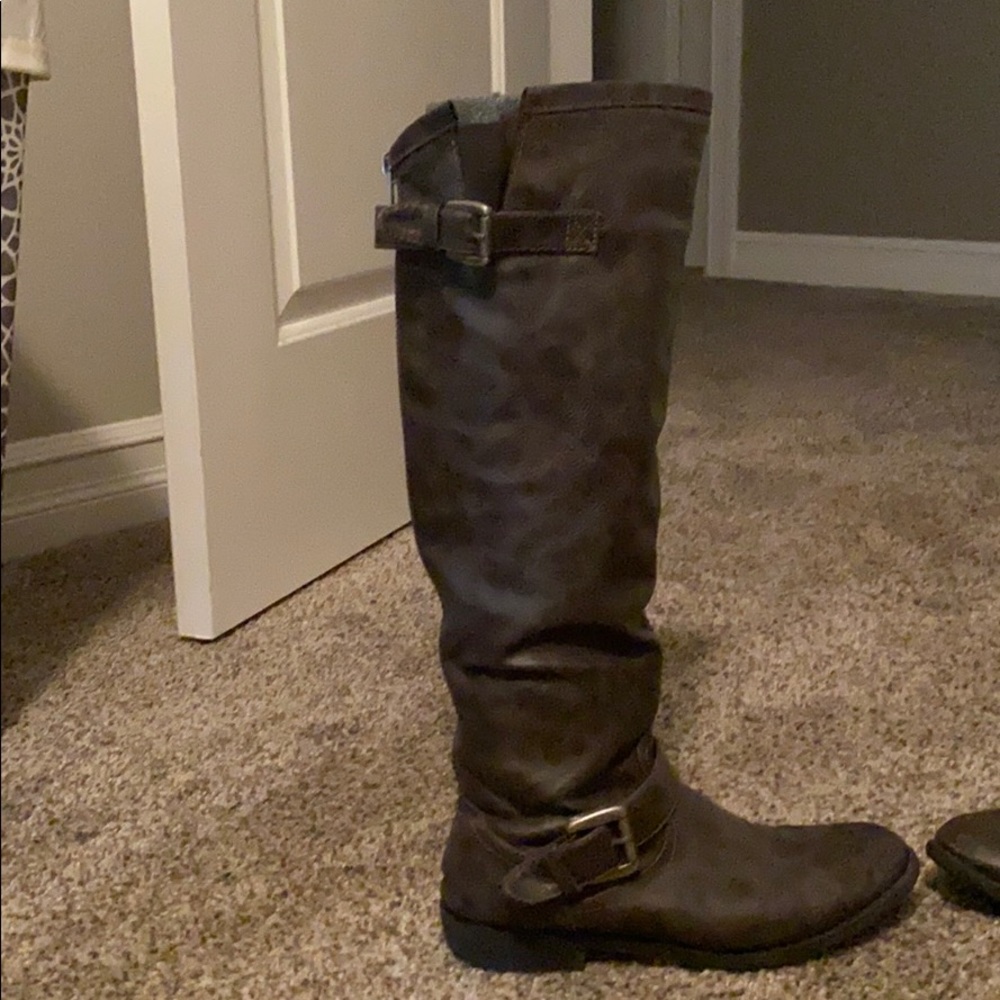 Grey Riding Boots